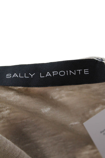 Sally LaPointe Womens Round Neck Sleeveless High Low Tank Top Light Brown Size M