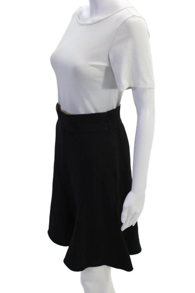 Chloe Womens Side Zip Pleated Flare Mini Skirt Solid Black Size 34
