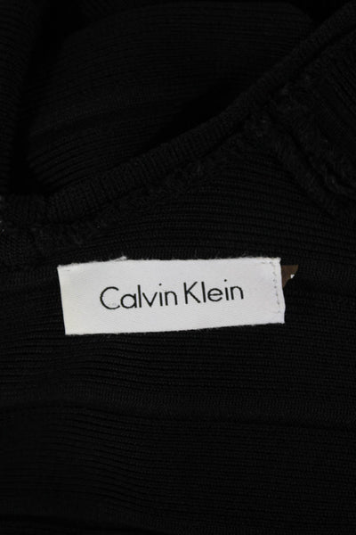 Calvin Klein Womens Sleeveless Body Con Bandage Dress Black Size Small