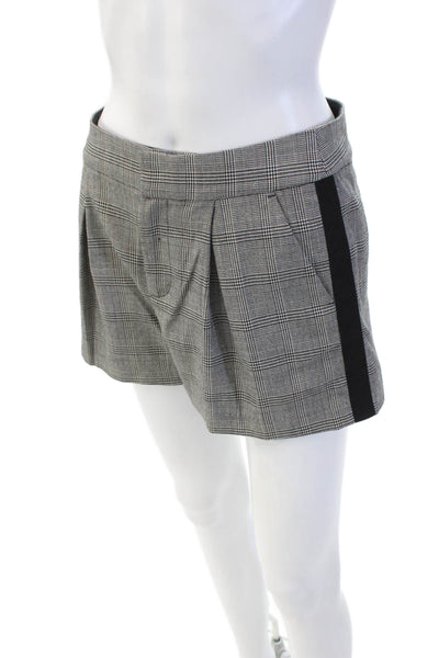 Joie Womens Plaid Pleated Front High Rise Dress Shorts Black Size 2