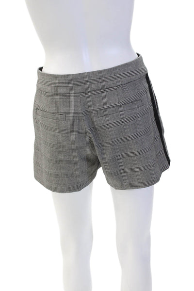 Joie Womens Plaid Pleated Front High Rise Dress Shorts Black Size 2