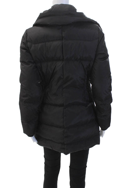 Marc New York Womens High Neck Two Pocket Zip Up Puffer Coat Black Size M