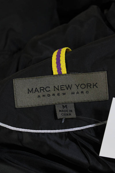 Marc New York Womens High Neck Two Pocket Zip Up Puffer Coat Black Size M
