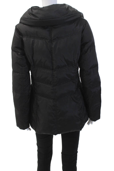 Marc New York Womens High Neck Zip Up Puffer Coat Black Size M