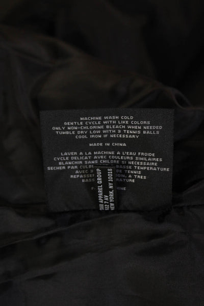 Marc New York Womens High Neck Zip Up Puffer Coat Black Size M