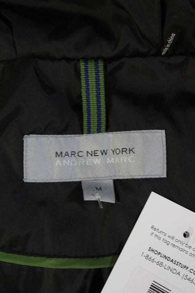 Marc New York Womens High Neck Zip Up Puffer Coat Black Size M