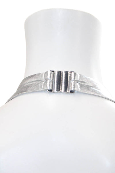Solid & Striped Womens Nani Bikini Bathing Suit Top Silver Size Large