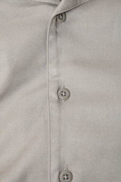 ONIA Womens Short Sleeves Button Down Shirt Tan Beige Size Extra Large