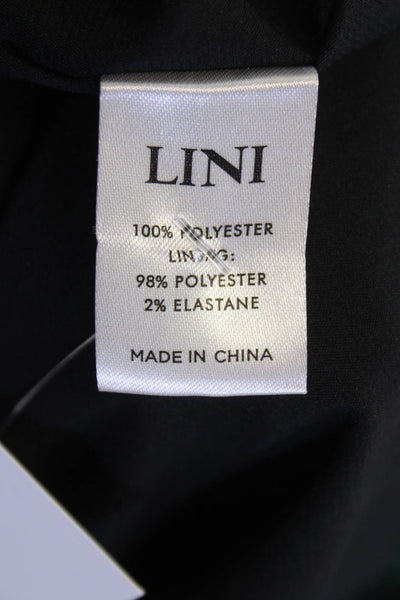 Lini Womens Velvet Animal Print V Neck Dress Green Black Size Small