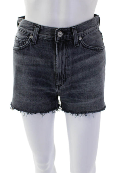 Citizens of Humanity Womens High Rise Distress Mini Denim Shorts Blue Size 25
