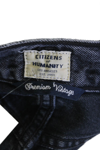 Citizens of Humanity Womens High Rise Distress Mini Denim Shorts Blue Size 25