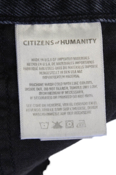 Citizens of Humanity Womens High Rise Distress Mini Denim Shorts Blue Size 25