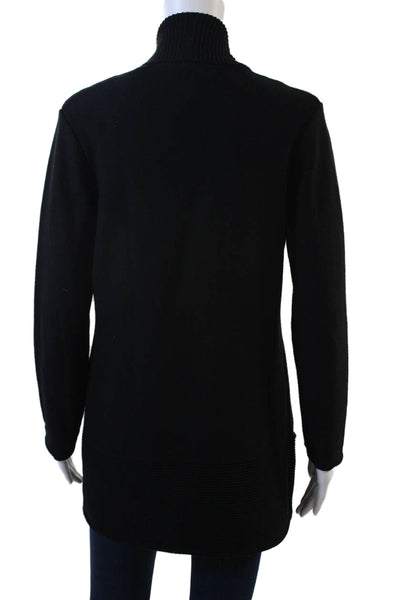 Marble Womens Woven Long Sleeve Open Front Cardigan Sweater Black Size S