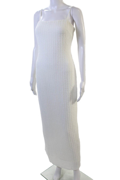 Princess Polly Womens Textured Print Sleeveless Bodycon Dress White Size 6