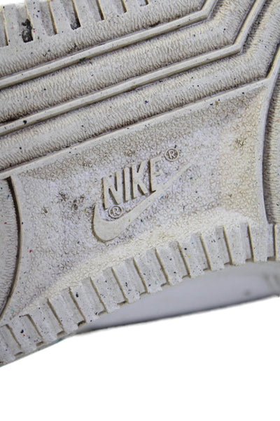 Nike Boys Lace Up Perfoated Metallic Logo Air Force 1 Sneakers White Size 7