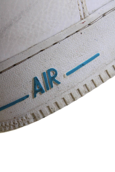 Nike Boys Lace Up Perfoated Metallic Logo Air Force 1 Sneakers White Size 7