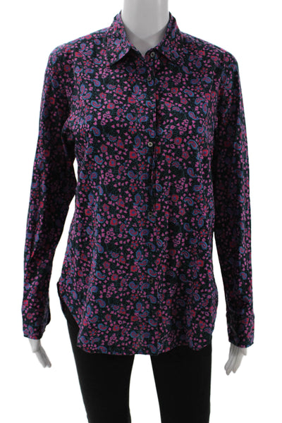 Xirena Womens Cotton Long Sleeve Button Up Blouse Pink Size XS