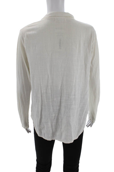 Velvet by Graham & Spencer Womens Button Front Collared Shirt White Size Medium