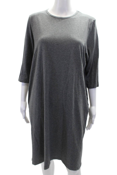 Esteez Womens Long Sleeve T Shirt Dress Gray Size S