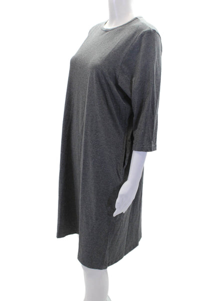 Esteez Womens Long Sleeve T Shirt Dress Gray Size S
