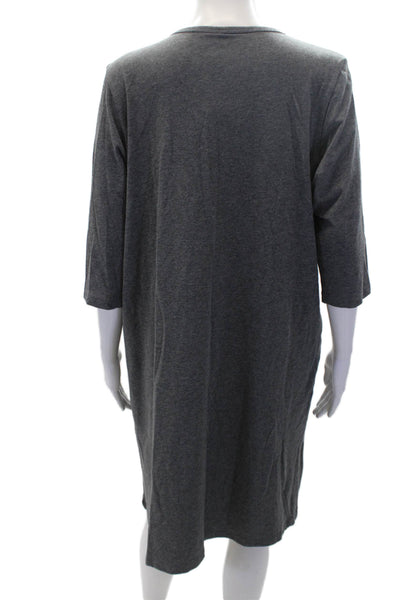 Esteez Womens Long Sleeve T Shirt Dress Gray Size S
