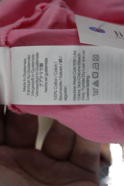 Crewcuts Girls Cotton Short Ruffle Sleeve T Shirt Pink Size L