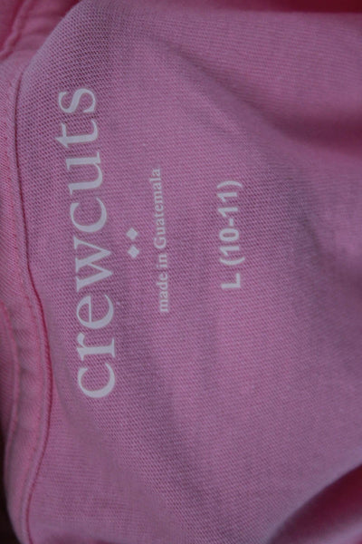 Crewcuts Girls Cotton Short Ruffle Sleeve T Shirt Pink Size L