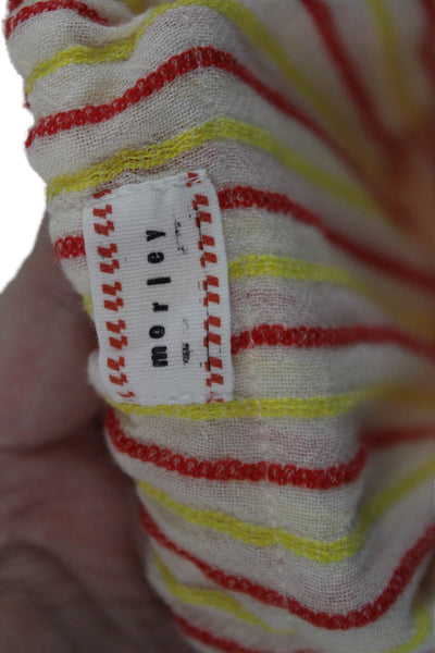 Morely Girls Cotton Striped Sleeveless Bow Dress Red Yellow Size 8