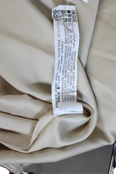 Zara Womens Long Sleeves Button Down Blouse Mocha Beige Size Medium