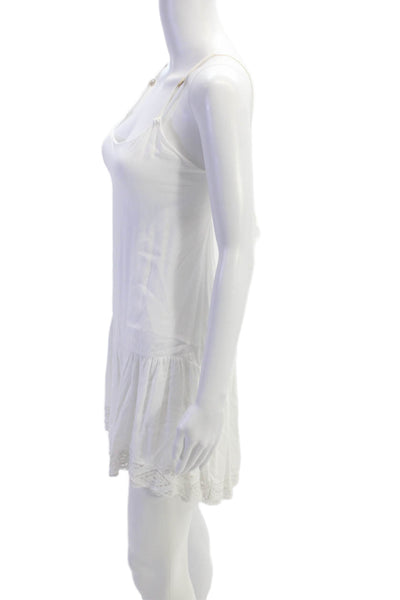 Cindi Gindi Womens Spaghetti Strap Scoop Neck Mini Dress White Size Small