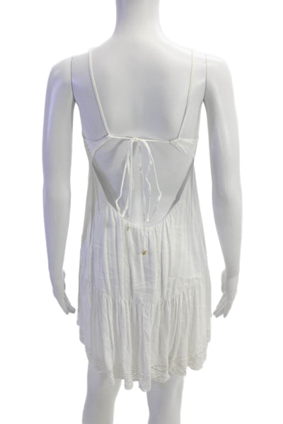 Cindi Gindi Womens Spaghetti Strap Scoop Neck Mini Dress White Size Small