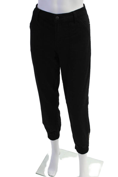 J Brand Womens Zipper Fly High Rise Straight Leg Pants Black Cotton Size 26