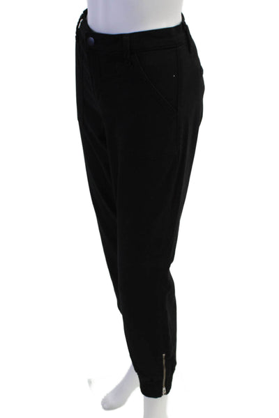 J Brand Womens Zipper Fly High Rise Straight Leg Pants Black Cotton Size 26