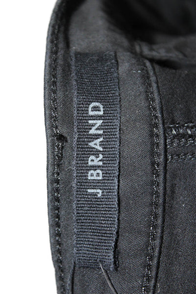 J Brand Womens Zipper Fly High Rise Straight Leg Pants Black Cotton Size 26