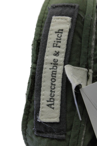 Abercrombie & Fitch Womens Zipper Fly Mid Rise Cropped Pants Green Size 2