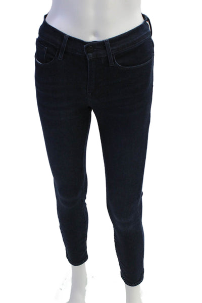 Frame Womens Zipper Fly High Rise Dark Wash Skinny Jeans Blue Size 26