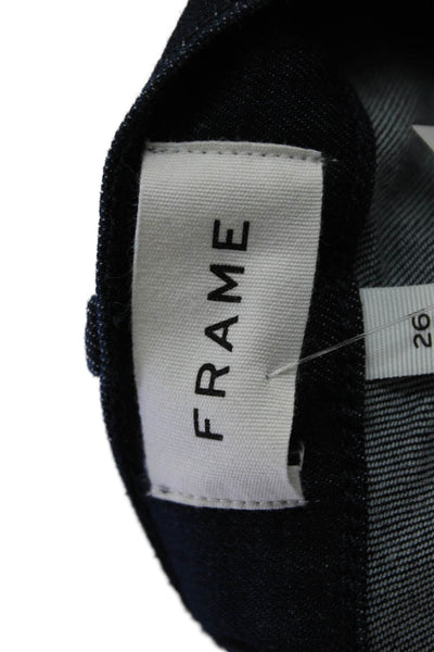 Frame Womens Zipper Fly High Rise Dark Wash Skinny Jeans Blue Size 26