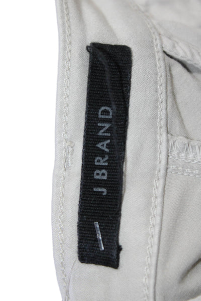 J Brand Womens Zipper Fly Mid Rise Twill Jogger Pants Gray Cotton Size 25