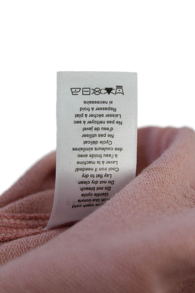 Rag & Bone Womens Short Sleeve Scoop Neck Boxy Tee Shirt Pink Cotton Size XS