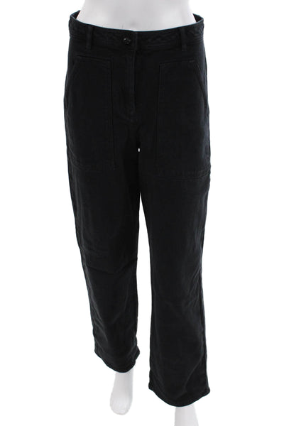 Wilfred Womens Cotton Zip Button Straight Leg Lined Pants Black Size 06