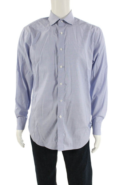 J Crew Mens Textured Long Sleeve Button Up Shirt Blue Size EUR 34