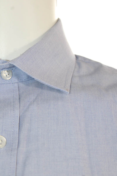 J Crew Mens Textured Long Sleeve Button Up Shirt Blue Size EUR 34