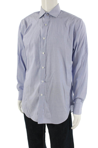 J Crew Mens Textured Long Sleeve Button Up Shirt Blue Size EUR 34