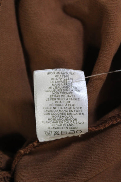 Greylin Anthropologie Womens Zipper Fly Pleated Woven Pants Brown Size Medium