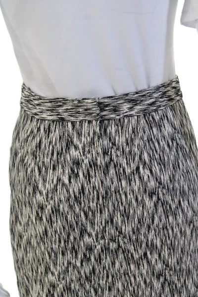 Ronny Kobo Womens Back Zip Knee Length Pencil Skirt White Black Cotton Small