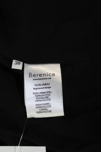 Berenice Womens Smocked Waistband Abstract Midi A Line Skirt Blue Size EU 38