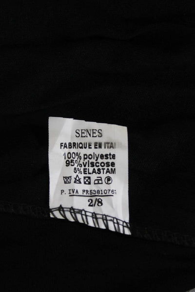 Absolu Womens Elastic Waistband Abstract Midi A Line Skirt Brown Black Medium
