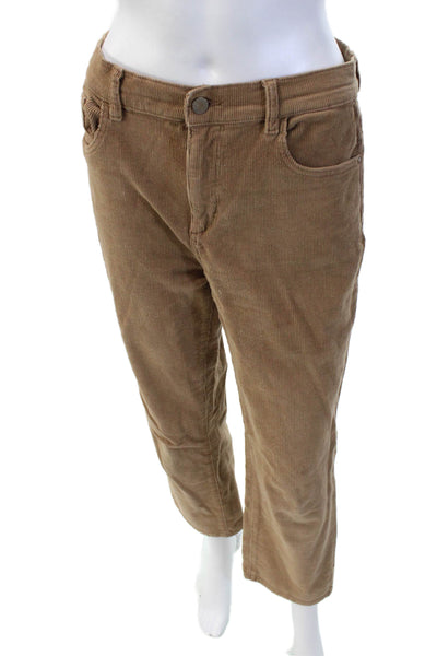 DL1961 Womens Zipper Fly High Rise Corduroy Straight Leg Jeans Brown Size 28