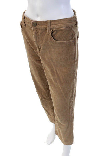 DL1961 Womens Zipper Fly High Rise Corduroy Straight Leg Jeans Brown Size 28