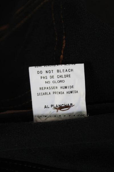 Absolu Womens Button Front Belted Faux Leather A Line Skirt Brown Size Large
